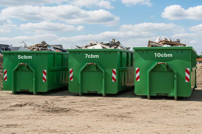 Verschiedene Containergrößen von 3 bis 40 cbm für Baustellen in Frankfurt