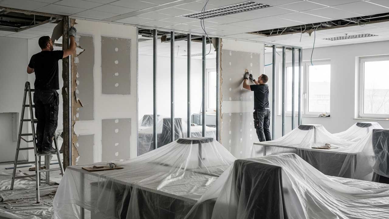 Fachgerechte Demontage von Einbauten und Trennwänden durch erfahrene Monteure